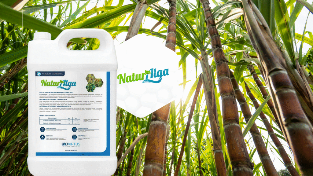 Naturalga — fertilizante organomineral líquido com algas marinhas.