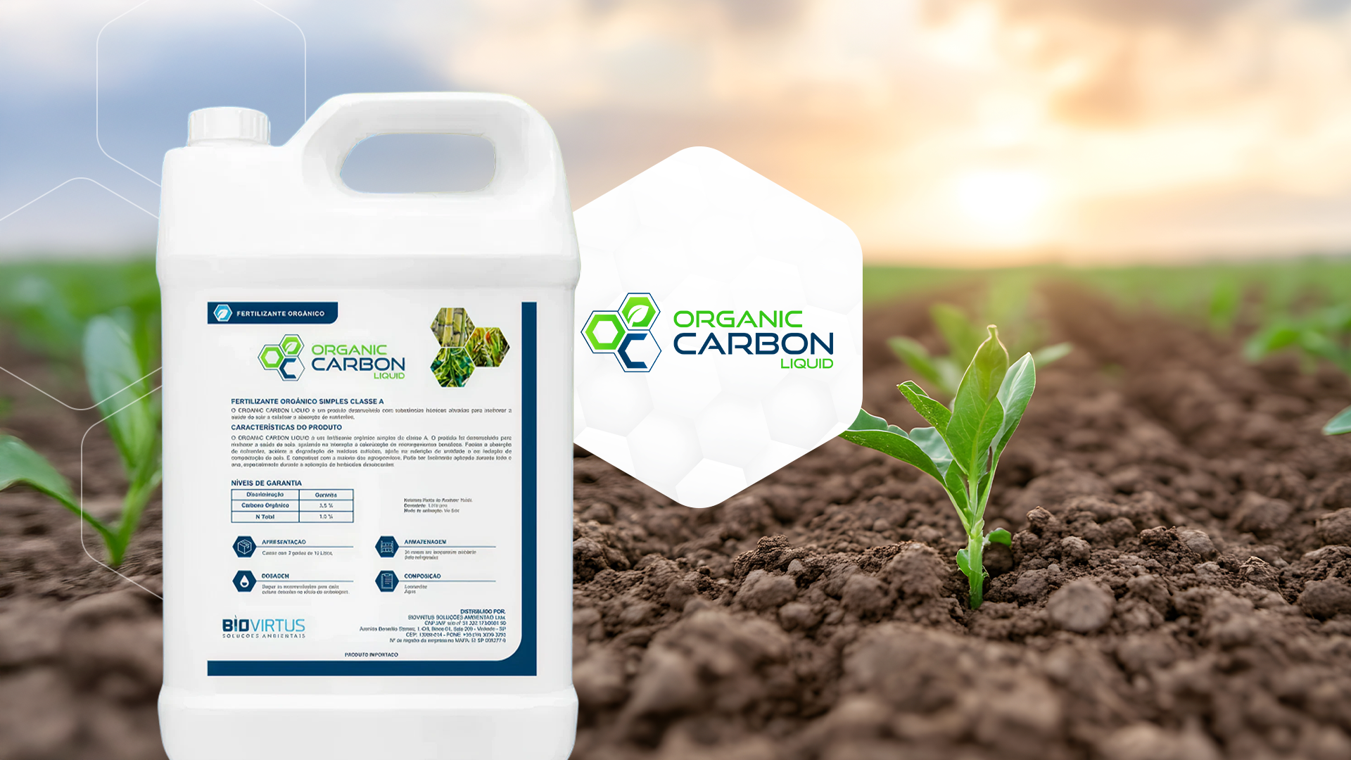 Organic Carbon — galão de 20 litros (fertilizante orgânico líquido).